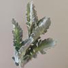Artificial Leaf Stem Silver Gray Flocked Plastic Foliage Artificial Foliage Realistic Flocked Dusty Miller For Home Decor Hand