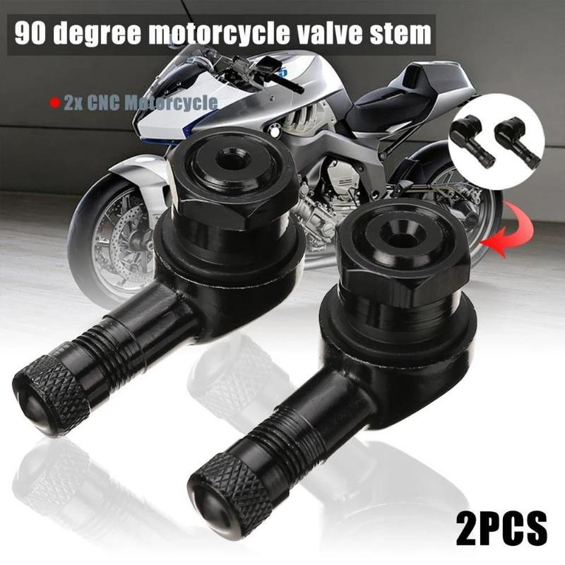 2Pcs 90 Degree CNC Motorcycle Tire Valve Stems -Universal Motorcycle Aluminum Wheels Tire NCY Leak-proof TWPO Valve Caps