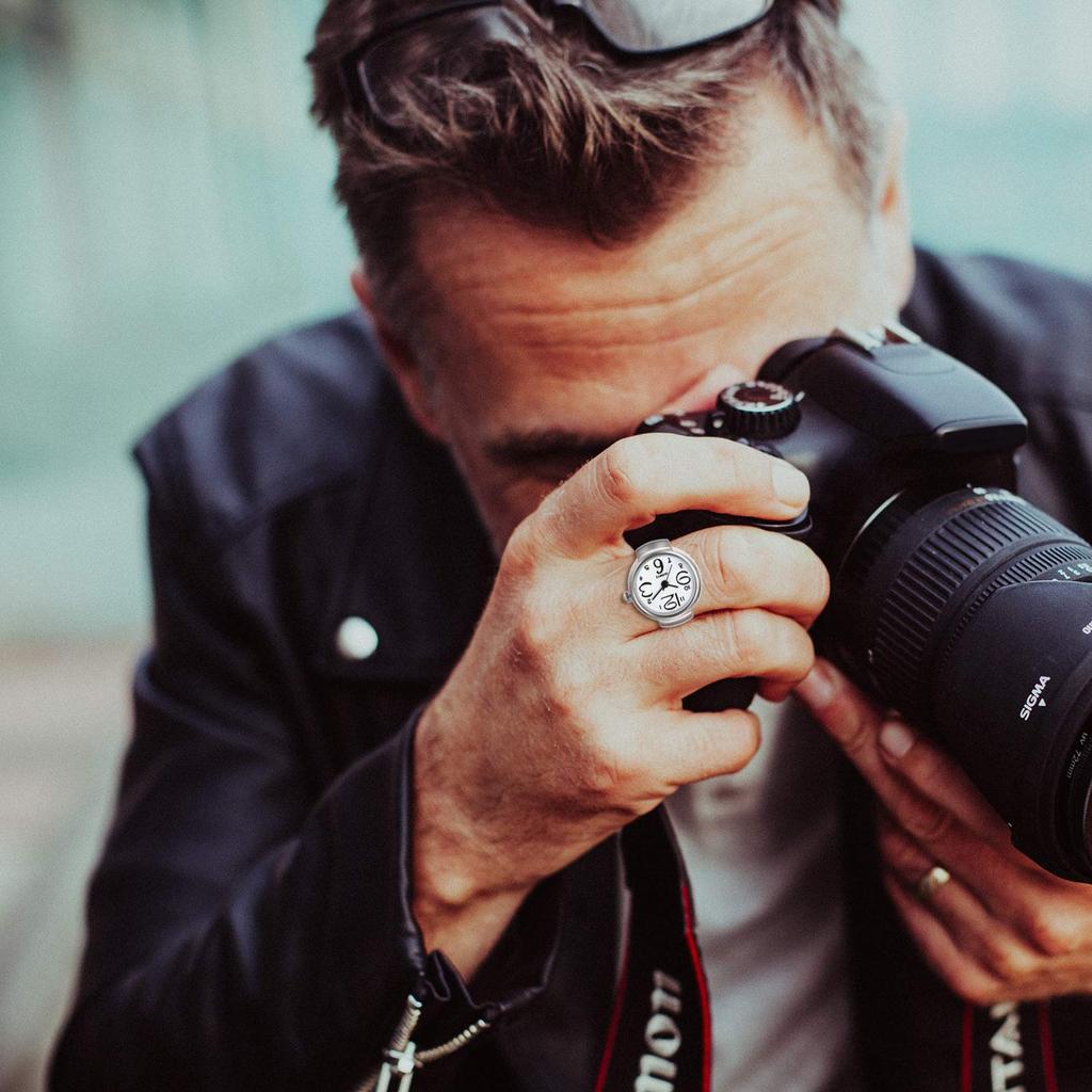 JEWELRYWE Watch Ring Stainless Steel Link Popular Waterproof Analog Quartz Business Casual Fashion Accessory Birthday Christmas Present