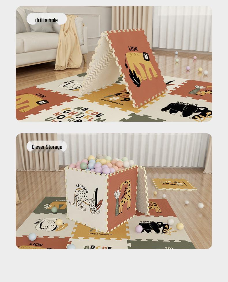 Beiyi Non-Toxic XPE Baby Crawling Mat: Thick, Odorless Foam for Infants and Kids.