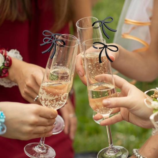 10 шт. бантики для напитков акриловые маркеры для напитков многоразовые бантики для бокалов вина для вечеринок девичник свадьба