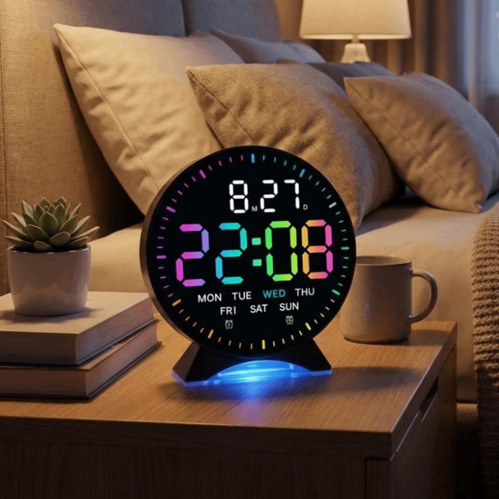 High-definition Electronic Clock 12/24H Display Digital Desk Clock Bedside Clock Night Stand