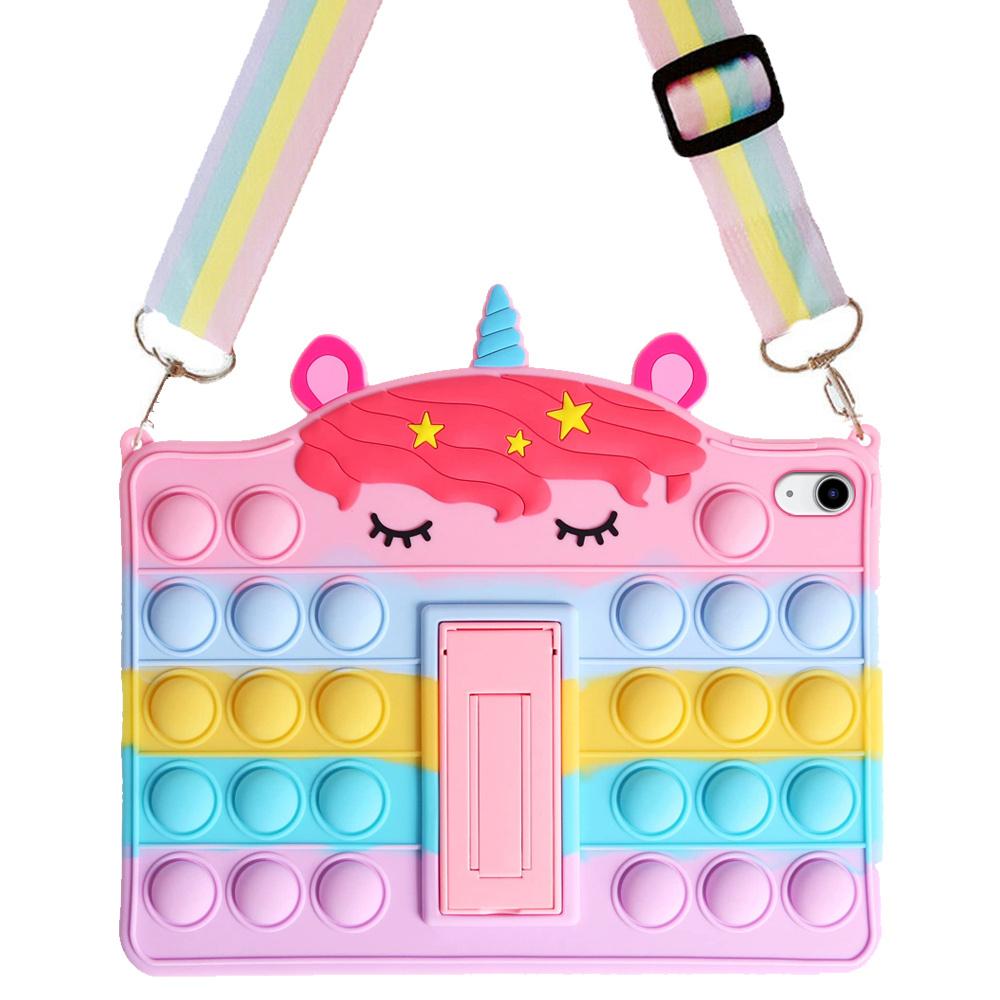 Kids' case for iPad 10.2" 2021/2020/2019 (9th/8th/7th gen.), Push Bubble Pop It, with stand and strap
