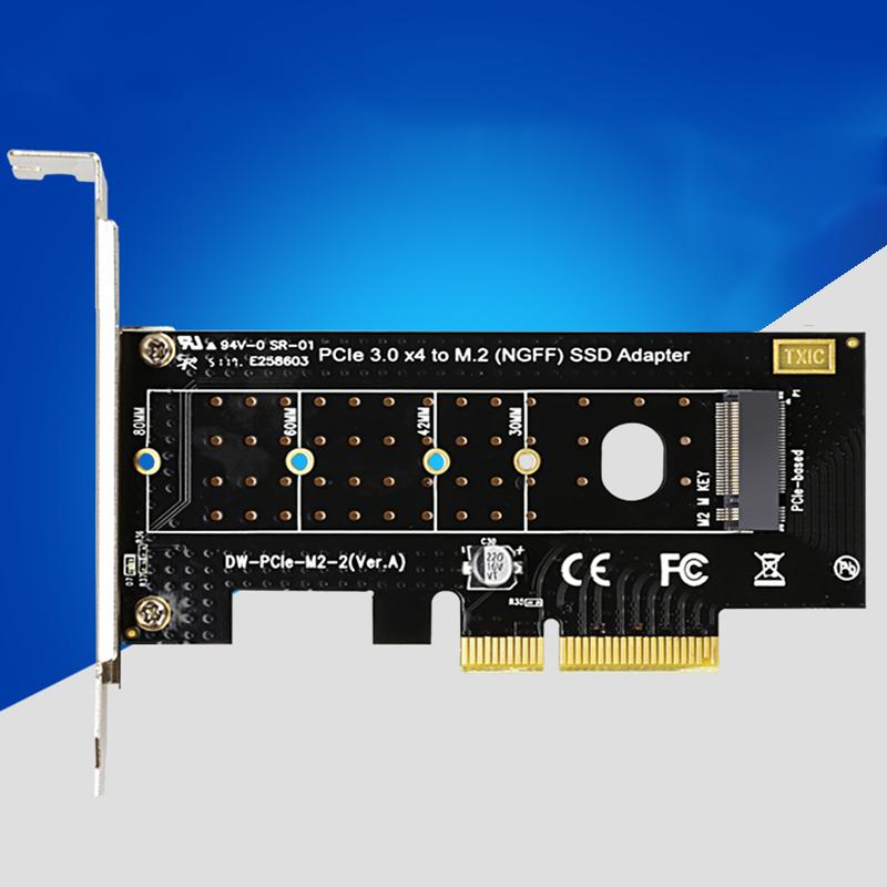 1 шт. Адаптер-удлинитель PCI-Express на M.2 для твердотельного накопителя, карта-конвертер PCIe X1 X4 в M.2 NVMe для SSD 2230 2242 2260 2280