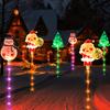 Solar Christmas Stake Lights Santa Lawn Decor for Yard Waterproof Outdoor Holiday Pathway Lights Easy Installation Garden Wall Crack Lighting