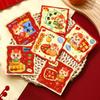 6pcs Traditional Red Envelopes Cartoon Money Bags Cash Gift Package New Year Celebration