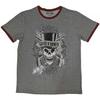 Guns N Roses Unisex Adult Faded Skull Ringer T-Shirt
