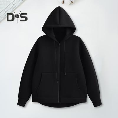 Осень-весна Женское пальто с капюшоном, завязками на шнурке, длинными рукавами, карманами, застежкой-молнией, эластичными манжетами, свободным низом, спортивная толстовка с капюшоном, повседневная куртка для повседневной носки