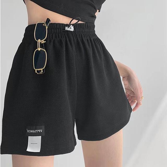 Women's Shorts  Summer High Waisted Sports Shorts Loose Bottoms Female Casual Elastic Waist Pants Solid Color Homewear
