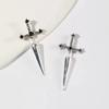 Gothic Kinitial Sword Earrings Vintage Cool Punk Crystal Ear Jacket Goth Dagger Earrings Jewelry Gift For Women