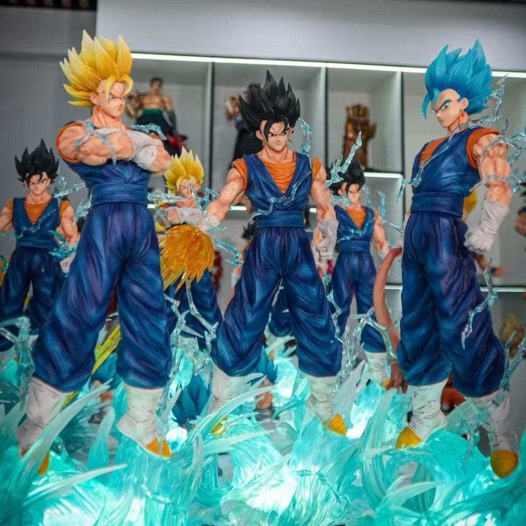 Статуэтка Jt 38 см / 14,96 дюйма Фигурка Z Веджетто 3 сменные головы Фигурки Super Saiyan Коллекционная модель Игрушки Подарки