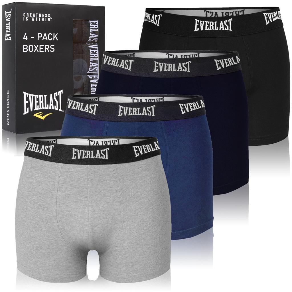 EVERLAST Men's Boxer Shorts EV004 Mix Color Cotton 4 Pieces