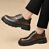 Fashion High Quality Sewn Mens Leather Shoes British Style Casual Shoes Durable Thick Sole Oxford Social Business Genuine Leather Shoes