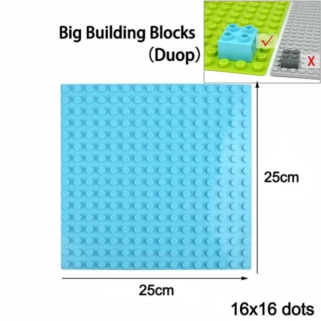 Duploes Big Size Baseplate Multiple Sizes 16x16 8x8 4x4 Bricks Assembly Plates Large Particles Figures Building Blocks Kid Toys