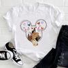 Cute Unisex Frozen Elsa Princess Tops Mickey Mouse Clothes Summer Casual T-shirt Y2k Fashion Short Sleeve Tees