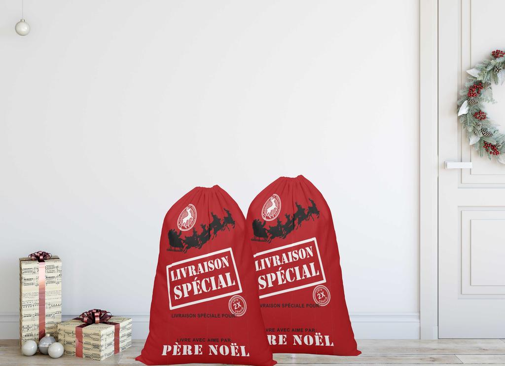 Printtoo Большая холщовая сумка на шнурке, рождественские мешки, подарочный мешок Санты, индивидуальный подарок на вечеринку, 2 шт., 27x20 дюймов