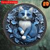 2d Flat 20*20cm, Traditional Style Cat Wooden Wall Art, Realistic Impression Painting, Multipurpose Decorative Sign & Plaque for Home