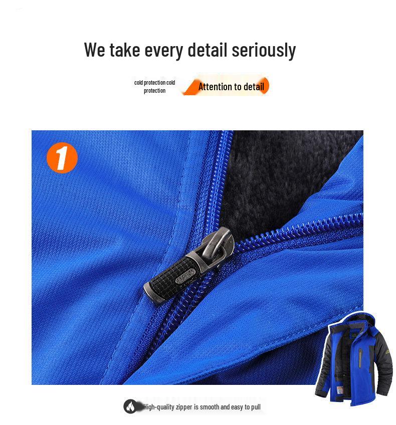 Мужская водонепроницаемая ветрозащитная утепленная куртка с подкладкой из искусственного меха для улицы - Теплый хлопковый стеганый пальто для осени и зимы