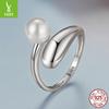 Ins Style Simple Temperament Bead Open Ring S925 Sterling Silver Versatile Finger Jewelry Ring