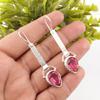 Серьги с розовым турмалином, Ювелирные изделия ручной работы из стерлингового серебра 925 пробы, Серьги для медитации, Ювелирные украшения для женщин