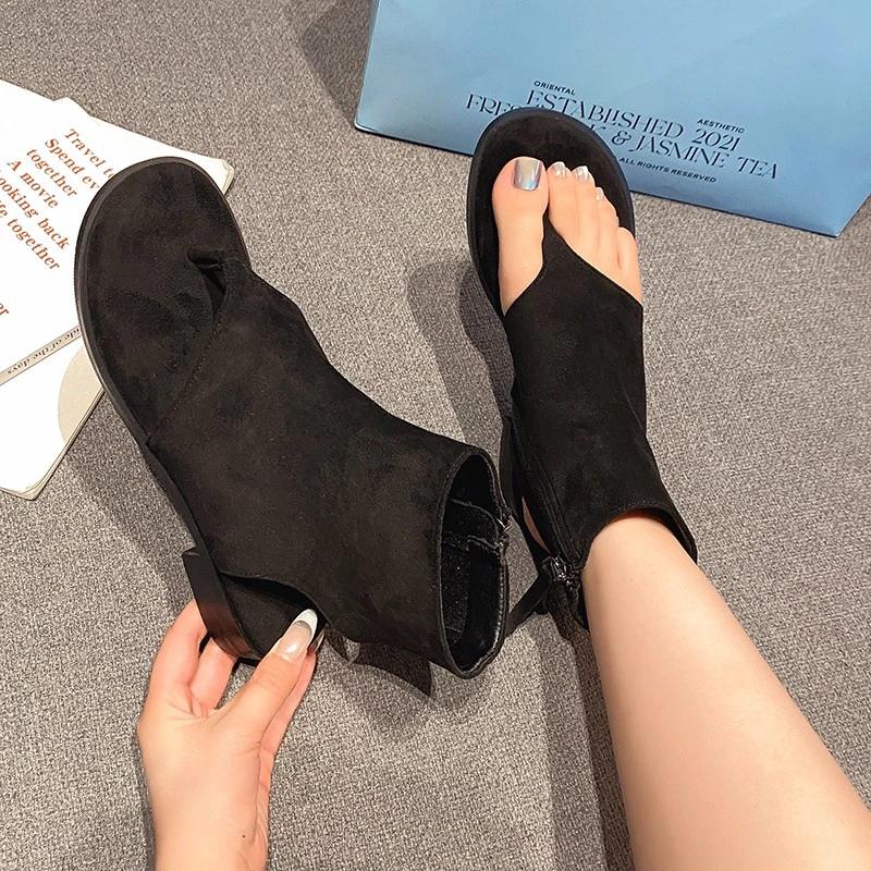 Мода 2024 года, женские ретро-сандалии, гладиаторские женские винтажные ботинки с застежкой-молнией, повседневные кисточки, римская мода, летняя женская обувь, женские сандалии