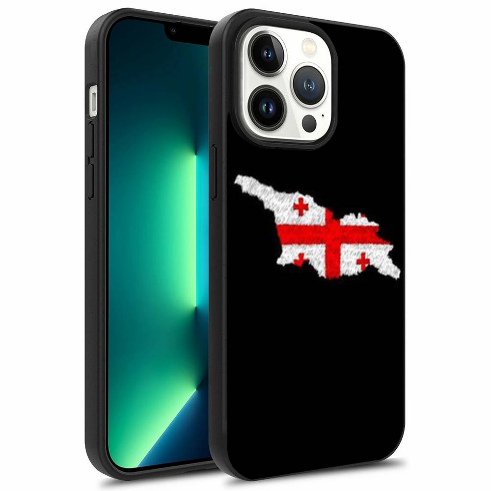 Чехол для телефона с флагом Грузии для iPhone 16,15,14,13,12,11, Pro, Max, Plus, Mini, Magsafe, Магнитный чехол для беспроводной зарядки