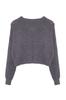 Women's Elegance Style Sweater Black Super Crop Basic Knitwear Sweater
