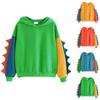 Women's Solid Color Contrasting Dinosaur Loose Casual Hoodie