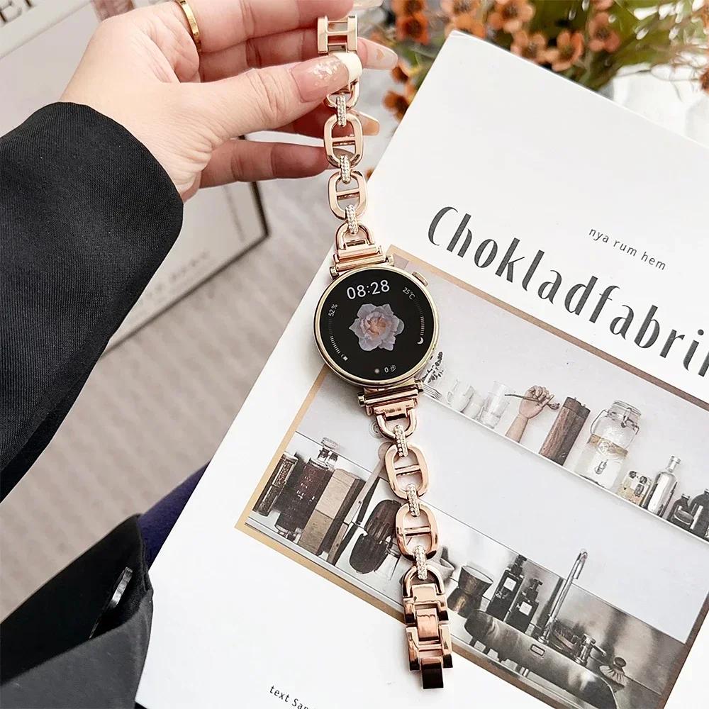 18 20 22 мм Роскошный ремешок из нержавеющей стали для Huawei Watch GT6/5 46 мм 42 мм 4 4Pro Женский ремешок для Samsung Galaxy 7 6 5 4 40 мм 44 мм