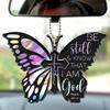 Exquisite Colorful Black Butterfly Cross Pendant, Bicycle Rearview Mirror Decor, Keychain, Holiday Gift