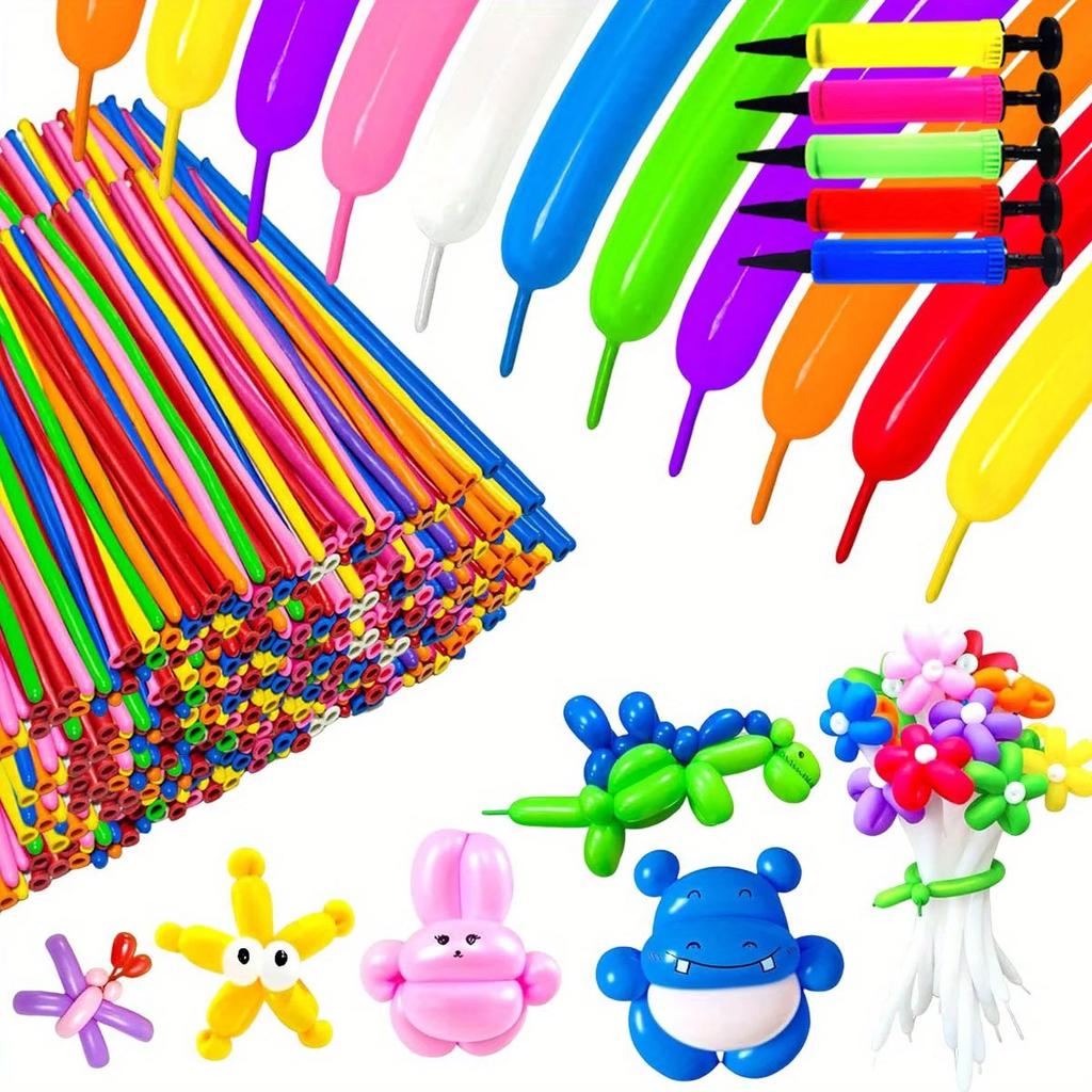 50/100pcs Colorful Long Latex Balloons 10.24 Inches with Pump DIY Magic Twisting Balloons for Class Party Mother's Day ZSY