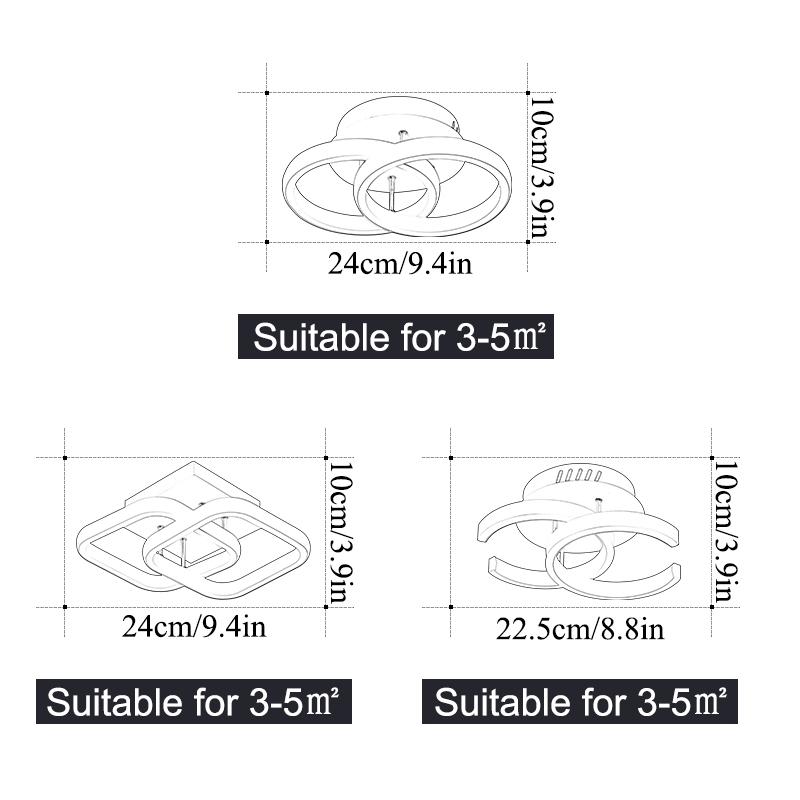 AC85-265V металлический потолочный светильник с регулируемой яркостью, освещение для коридора, прихожей, прохода, акриловый домашний светильник для дома