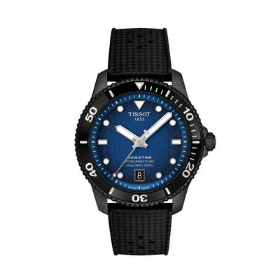 Мужские часы Tissot Seastar 1000 Powermatic 80 40 мм (T1208073704100) с синим градиентным циферблатом
