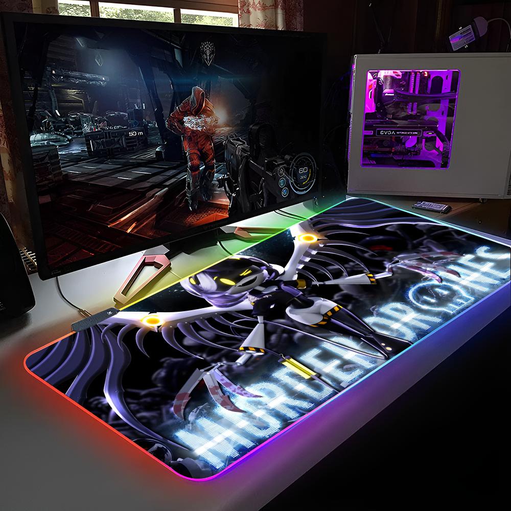 Игровой коврик для мыши M-Murder Drones Коврик для мыши с RGB-подсветкой Коврик для мыши для ноутбука Коврик для мыши для геймера на ноутбуке Игровые аксессуары для компьютерного стола