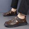 Fashion Beach Vacation Soft Sole Men Sandal New Summer Men Comfort Sandals Hollow Out Breathable Flats Leather Casual for Walking Shoes