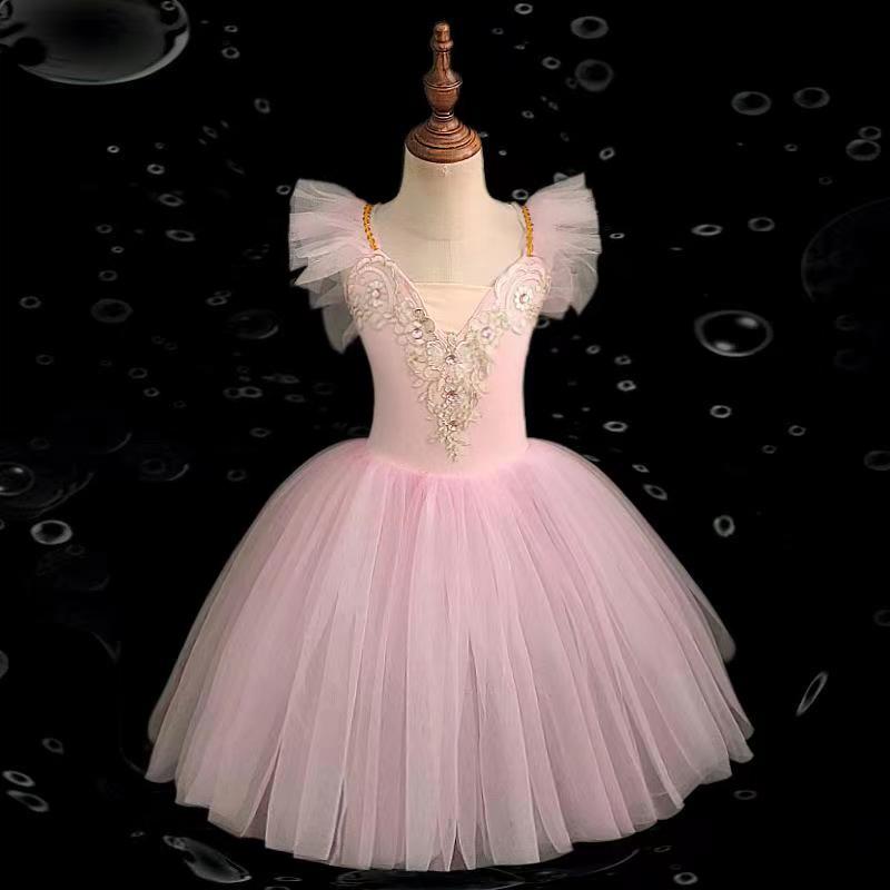 Балетное платье для девочек, детское романтическое пачка, одежда для выступлений, платье балерины, костюмы для современного танца