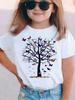 Vintage Butterfly with Tree Funny Design Kids Childrens Tshirt Short Sleeve Boys Girls Summer Spring Casual Top Tee Shirt