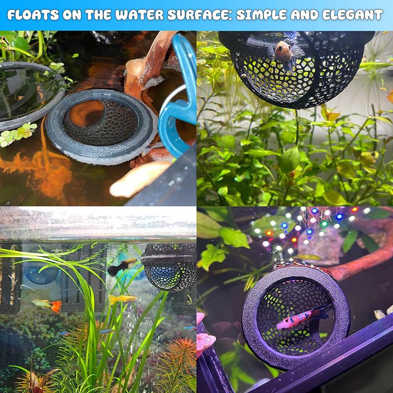 Плавающее укрытие для петушка и пещера для креветок – Гамак 3-в-1 для аквариума, плавающее кормовое кольцо и место для отдыха – 3D-печатный декор для рыбки петушка