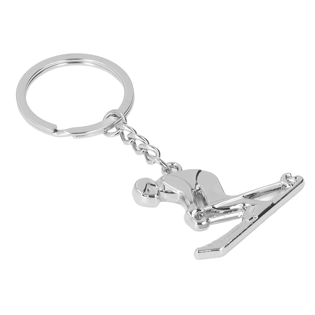 Metal Keychains Cute Shaped Fashionable Skiing Style Key Rings for Competition Souvenirs