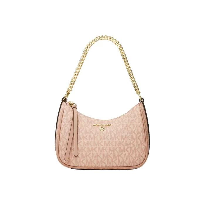 Michael Kors MK Jet Set Charm Монограмма Винтажный Элегантный Логотип Холст с Кожаной Сумка на Плечо Женская Сумка на Плечо Балетный Розовый 32H1GT9C1B-BALLET