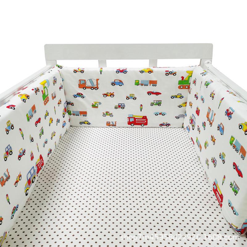 Soft Pure Cotton Removable and Washable Baby Crib Bumper, Anti-Collision, One-Piece Design