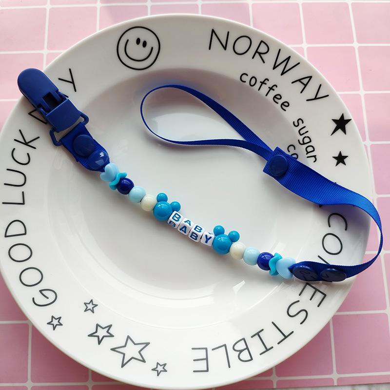 Держатель для соски младенцев с бусинами и прищепкой