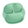 Baby Dinner Plate Drop Proof Strong Suction Cup Easy Clean Silicone Divided Baby Supplement Plate Green