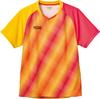 VICTAS Table Tennis Game Shirt, Bias Stripe Game Shirt, J.T.T.A (Japan Table Tennis Association) Approved, Unisex, Yellow (3000), Size S, 612301