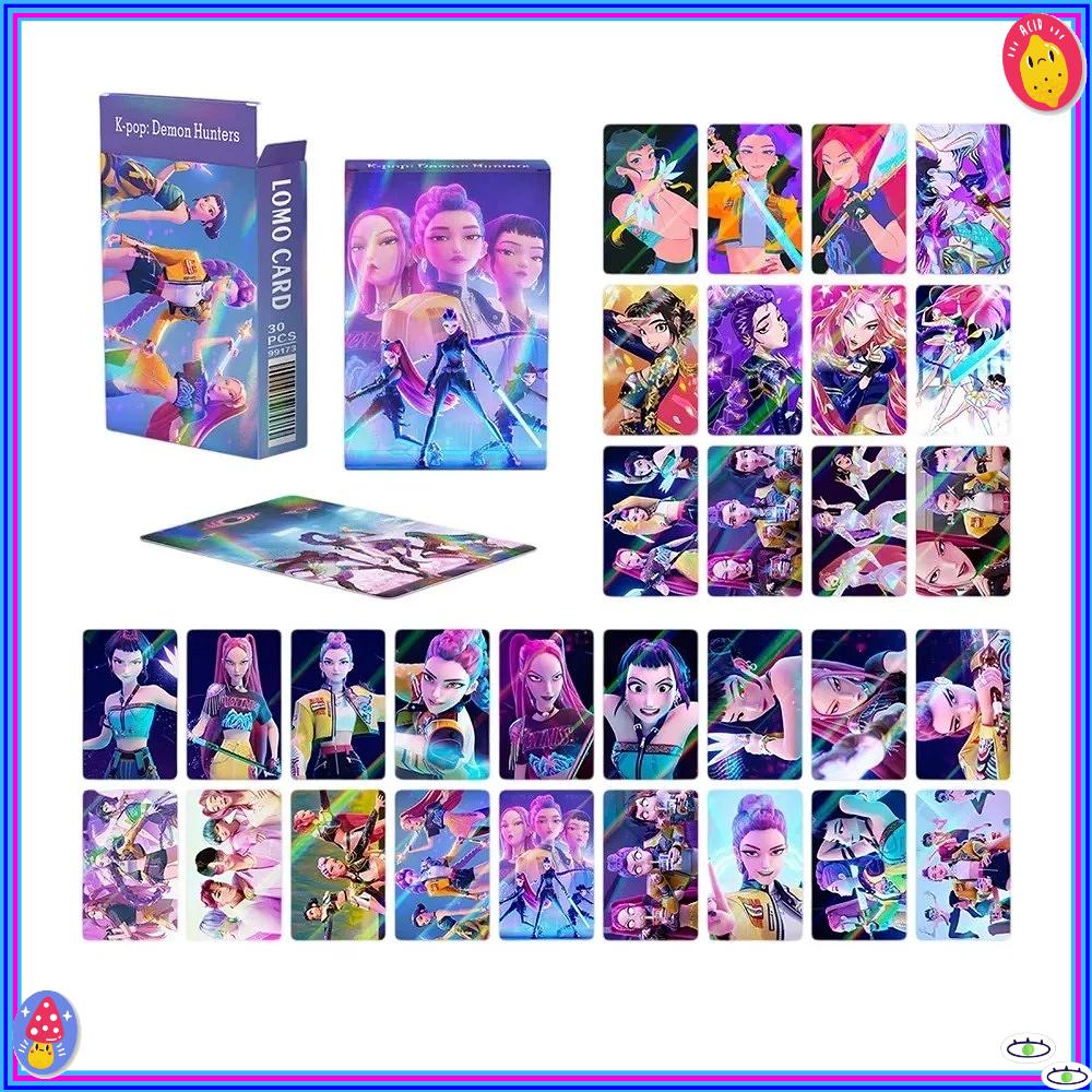 Новые Kpop Demon Hunter 30 Лазерных Карт - K-POP Серия Мультфильмов об Охоте на Ведьм Аксессуары Мини-карточки LOMO