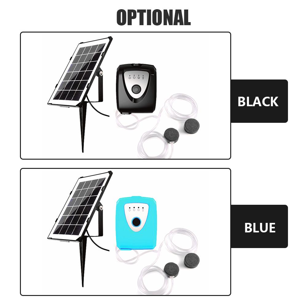 6V 3.5W Solar Air Pump Fish Tank Oxygenator with Dual Aquarium Pipe & Air Bubble Stone Outdoor Pond