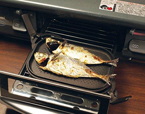 Традиционная сковорода для гриля из железа Nanbu из префектуры Асахи Иватэ с тиснением для предотвращения липкости (Совместимость с IH и газом)