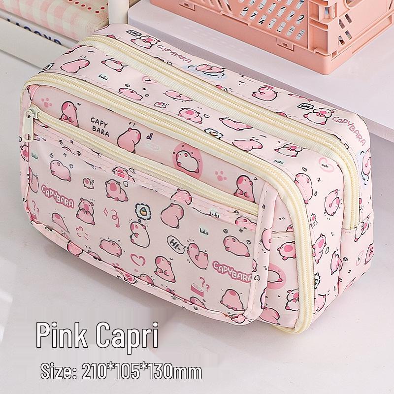 Пенал для девочек Capybara: Вместительный, стильный дизайн для учеников начальной и средней школы.