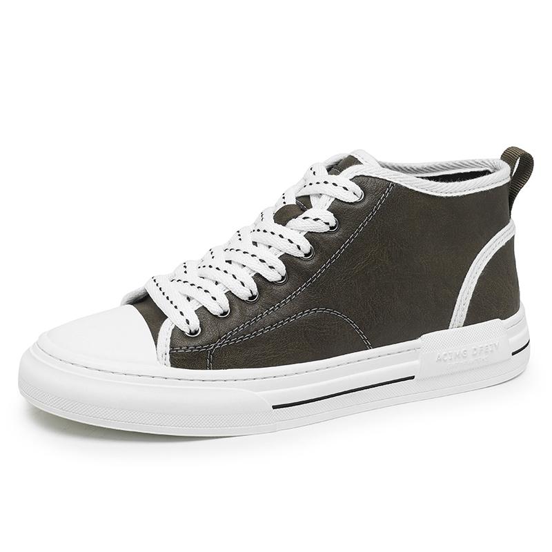 Высококачественная мужская повседневная кожаная обувь для отдыха на открытом воздухе на плоской подошве, дизайнерская спортивная обувь с высоким берцем и мягкой подошвой, брендовая удобная офисная рабочая обувь