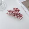 Red Eyecatching And White Plaid Hair Claws For Women Handmade Quality Pvc Stylish Accessories Hair
